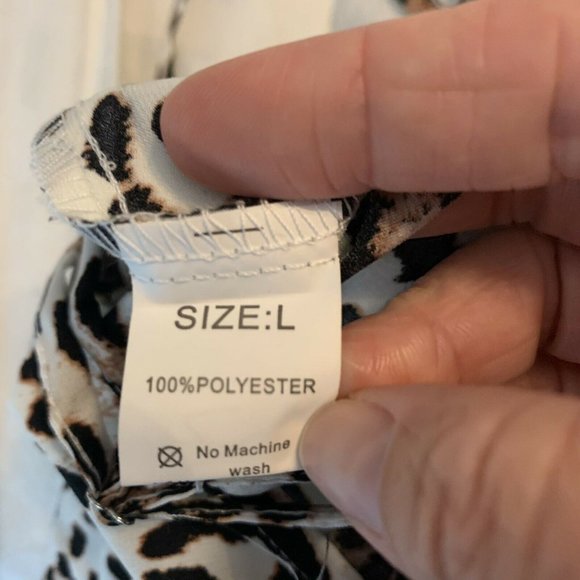 Leopard Print Spaghetti Strap Jumpsuit Size Large - Picture 3 of 4